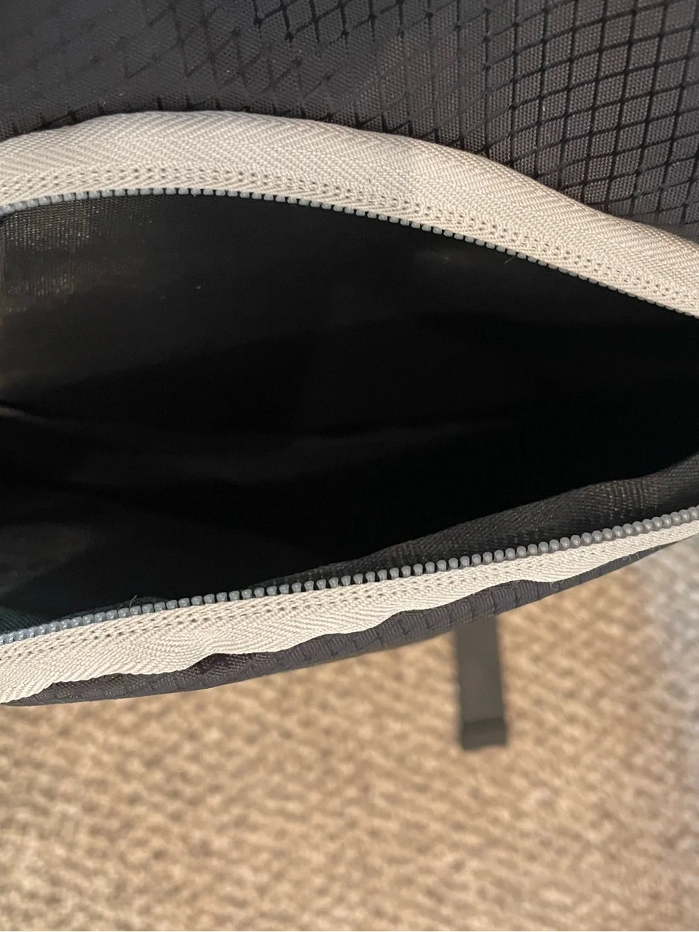 Spoengru Black Backpack with Gray Trim and Multiple compartments